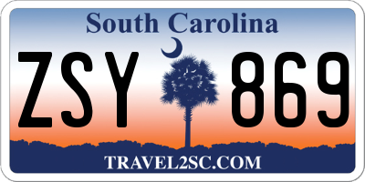 SC license plate ZSY869