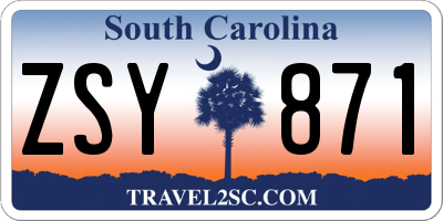 SC license plate ZSY871