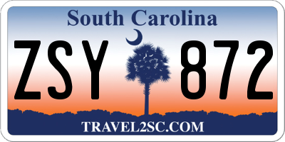 SC license plate ZSY872