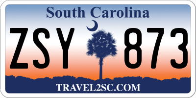 SC license plate ZSY873