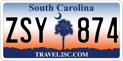 SC license plate ZSY874