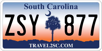 SC license plate ZSY877