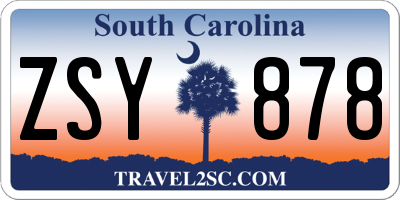 SC license plate ZSY878