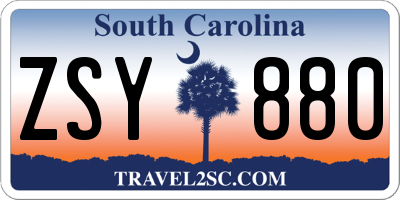 SC license plate ZSY880