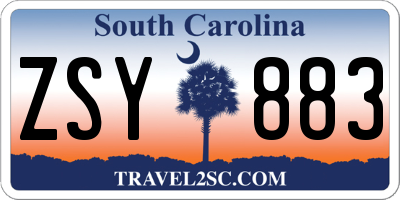 SC license plate ZSY883