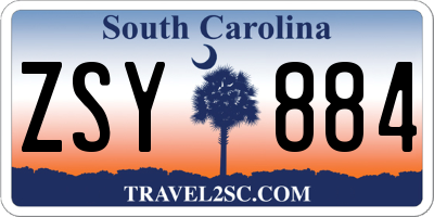 SC license plate ZSY884
