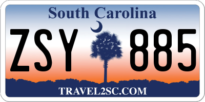 SC license plate ZSY885