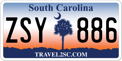 SC license plate ZSY886