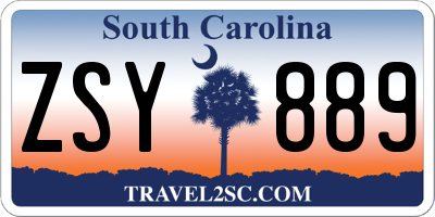 SC license plate ZSY889