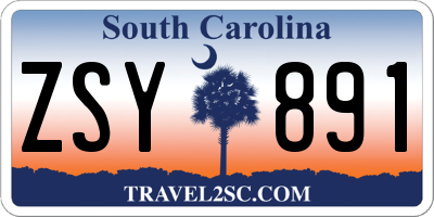 SC license plate ZSY891