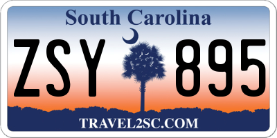 SC license plate ZSY895