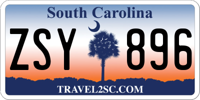SC license plate ZSY896