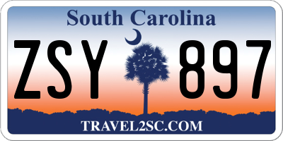 SC license plate ZSY897