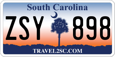 SC license plate ZSY898