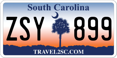 SC license plate ZSY899