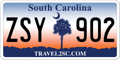SC license plate ZSY902