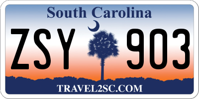 SC license plate ZSY903