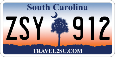 SC license plate ZSY912