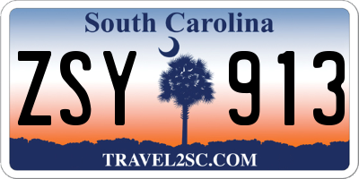 SC license plate ZSY913