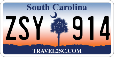 SC license plate ZSY914