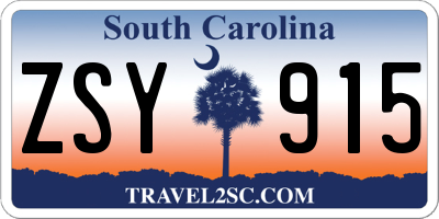SC license plate ZSY915