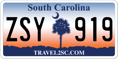 SC license plate ZSY919