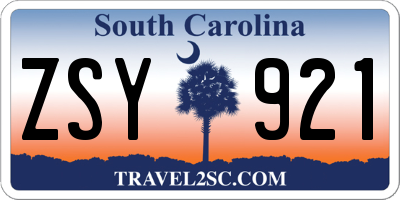 SC license plate ZSY921