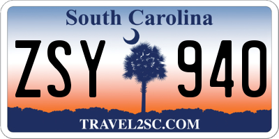 SC license plate ZSY940