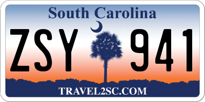 SC license plate ZSY941