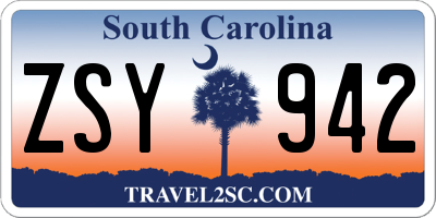 SC license plate ZSY942