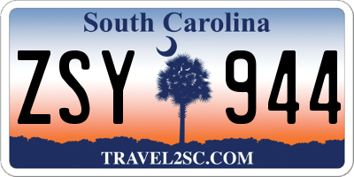 SC license plate ZSY944