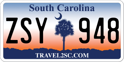 SC license plate ZSY948