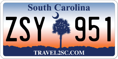 SC license plate ZSY951