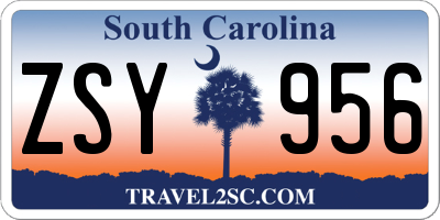 SC license plate ZSY956
