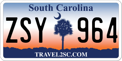 SC license plate ZSY964