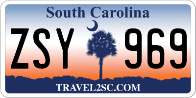 SC license plate ZSY969