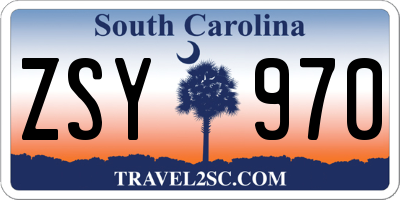 SC license plate ZSY970