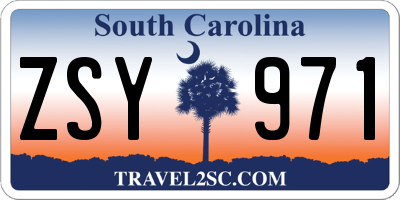 SC license plate ZSY971
