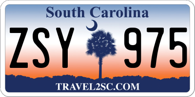 SC license plate ZSY975