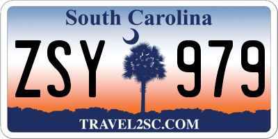 SC license plate ZSY979