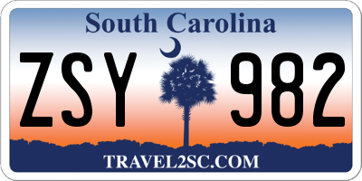 SC license plate ZSY982