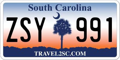 SC license plate ZSY991