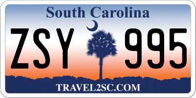 SC license plate ZSY995