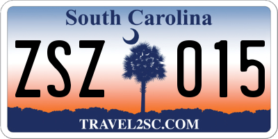 SC license plate ZSZ015