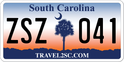 SC license plate ZSZ041
