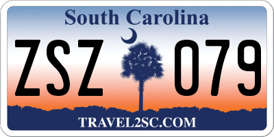 SC license plate ZSZ079
