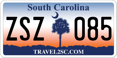 SC license plate ZSZ085