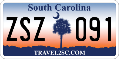 SC license plate ZSZ091