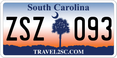 SC license plate ZSZ093