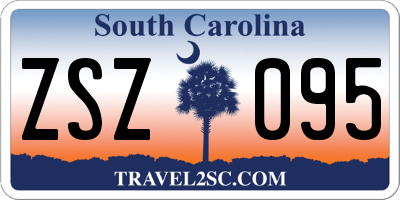 SC license plate ZSZ095